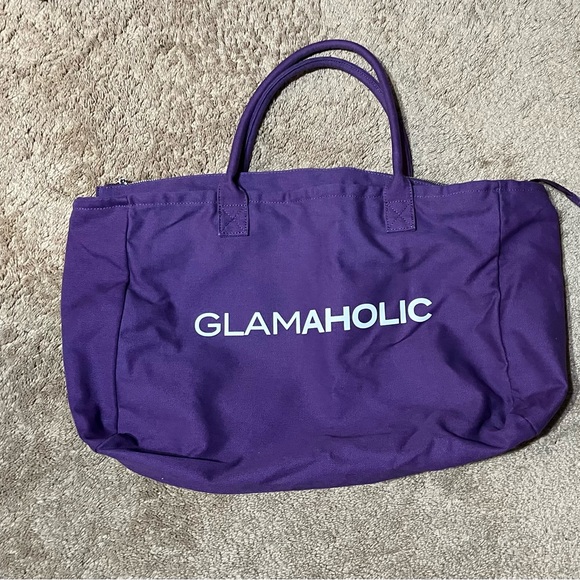 Glam-Aholic ATHLETIC CANVAS TOTE - Picture 2 of 6